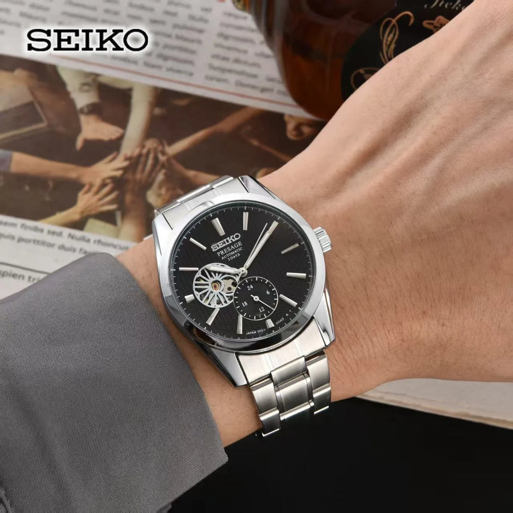 Seiko Presage Automatic Open-Heart Watch – Black Dial