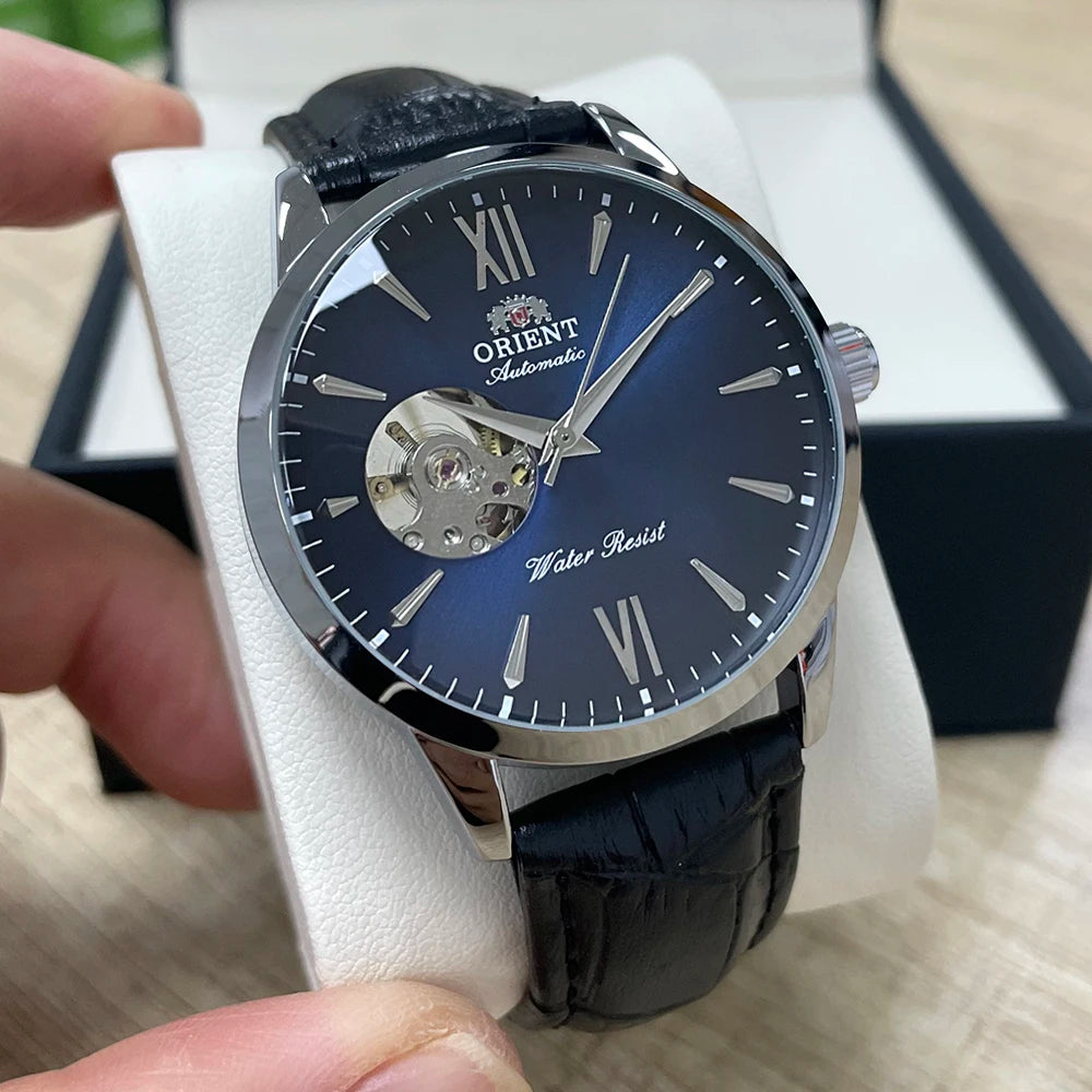 Orient Helios Automatic Open-Heart Watch – Blue Dial