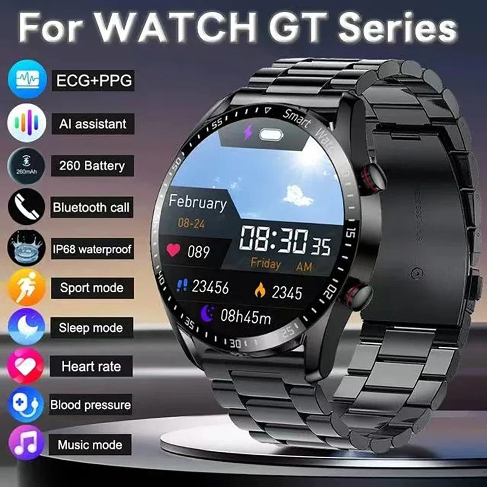 Relógio Inteligente HW20 com 2 Pulseiras – Aço Inoxidável e Silicone