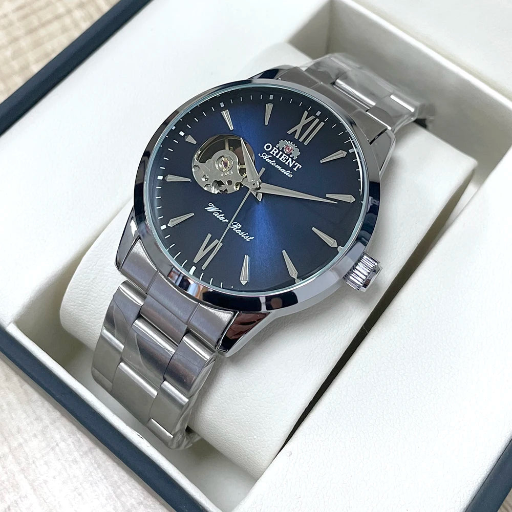 Orient Helios Automatic Open-Heart Watch – Blue Dial