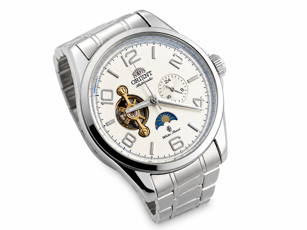 Orient Sun & Moon Automatic Watch – White Dial